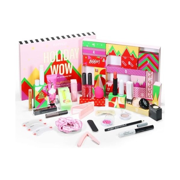 Calendrier de lAvent 2023 Makeup Beauty Essence Calendrier de lAvent Adolescentes Filles Femmes Cosmétiques Noël Compte à r