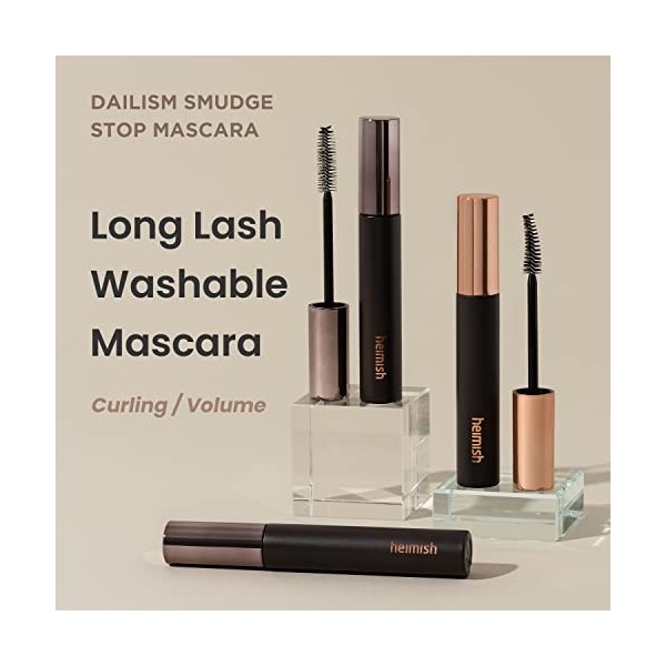 HEIMISH Mascara Dailism Smudge Stop - 0,32 oz / 9 g bouclage | Mascara curling non baveux | Mascara lavable, non aggloméran