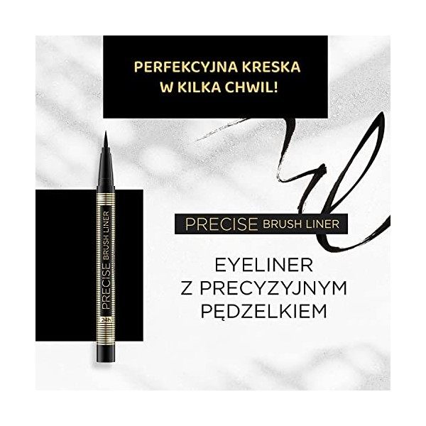 Eveline Cosmetics Precise Brush Liner Eyeliner dans un stylo avec un pinceau, 2 g, Noir Eyeliner / Khôl / Crayon