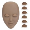 Tête de Mannequin de Cils 3D Portable Légère, Tête de Mannequin de Cils Amovible en Silicone avec 3 Paires de Cils Double Cou