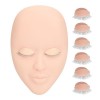 Tête de Mannequin de Cils 3D Portable Légère, Tête de Mannequin de Cils Amovible en Silicone avec 3 Paires de Cils Double Cou