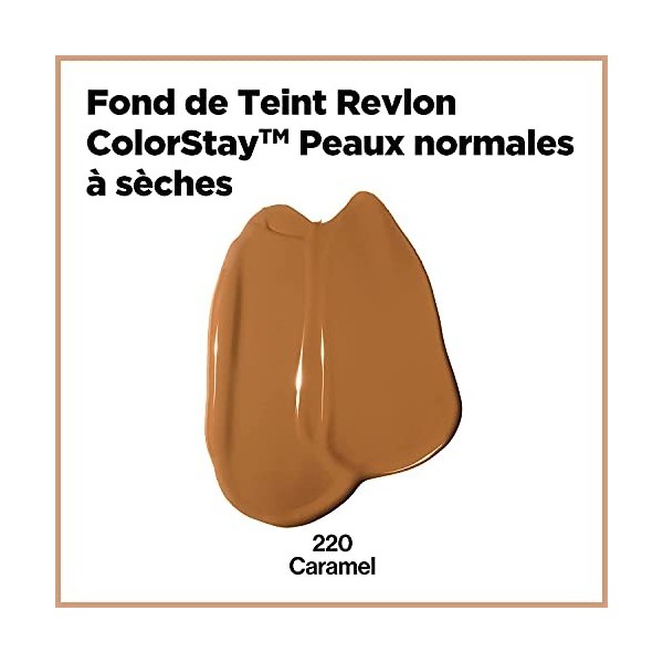 Revlon ColorStay 24H, Fond de Teint pour Peaux Normales à Sèches, Fini Naturel 30 ml , Longue Tenue, Caramel 400 