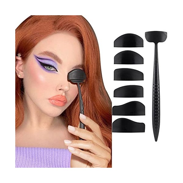 Kit 6 en 1 pour fard à paupières - Outil de découpe pour les yeux - Glam Up - Facile à appliquer - Kit de ligne de pli pour f