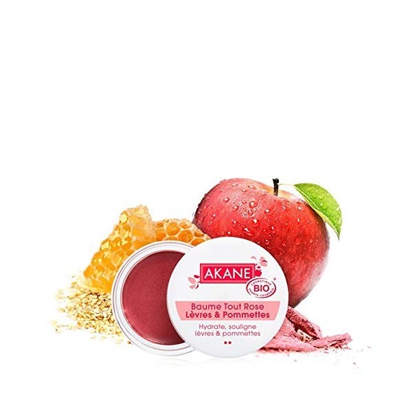 AKANE - BB et CC crèmes - Baume rose lèvres et pommettes - BB crème certifiée bio - 12G