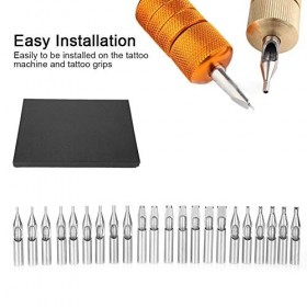 22pcs / set kit daiguilles de tatouage, embouts buse tatouage en acier inoxydable mélange buses daiguille avec paquet fente