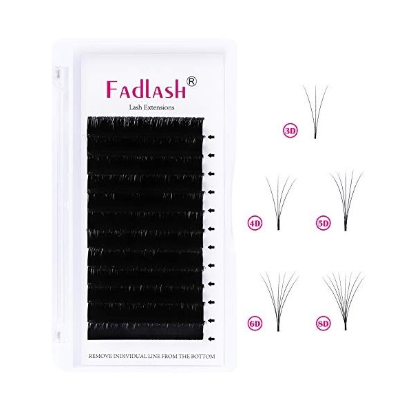 Extension Cils Easy Fan Lashes 0.05-C Curl 16mm Extension de Cils Soie Volume Russe Professionnel Easy Fanning Lash Cils Bouq