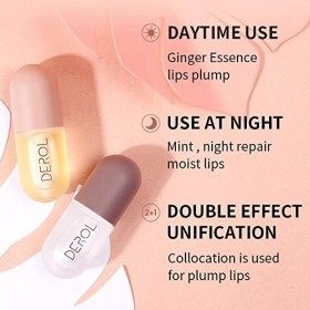 Lip Enhancer, Repulpeurs de Lèvres, Coffret Repulpant à Lèvres Double Effet Jour et Nuit, Sérum Naturel Pour Lèvres, Réduit R