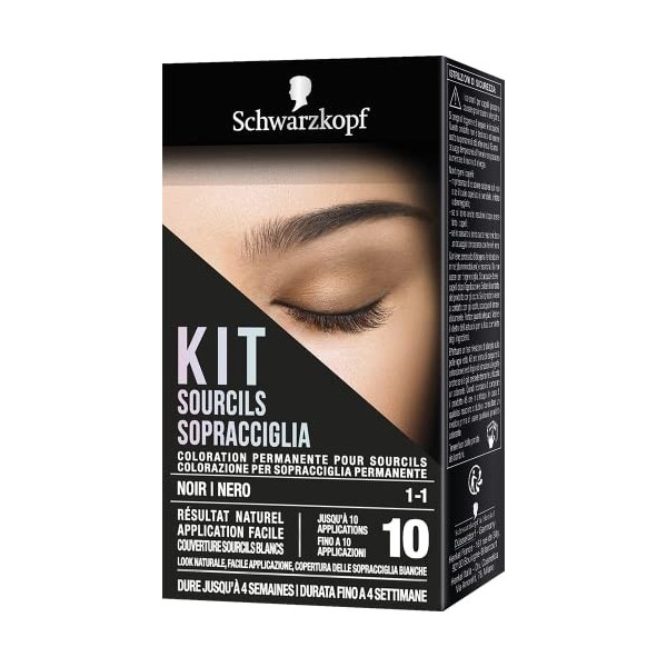 Schwarzkopf - Kit Sourcils - Coloration Permanentes Sourcils - Résultat Naturel - Longue Durée - Couverture Sourcils Blancs -