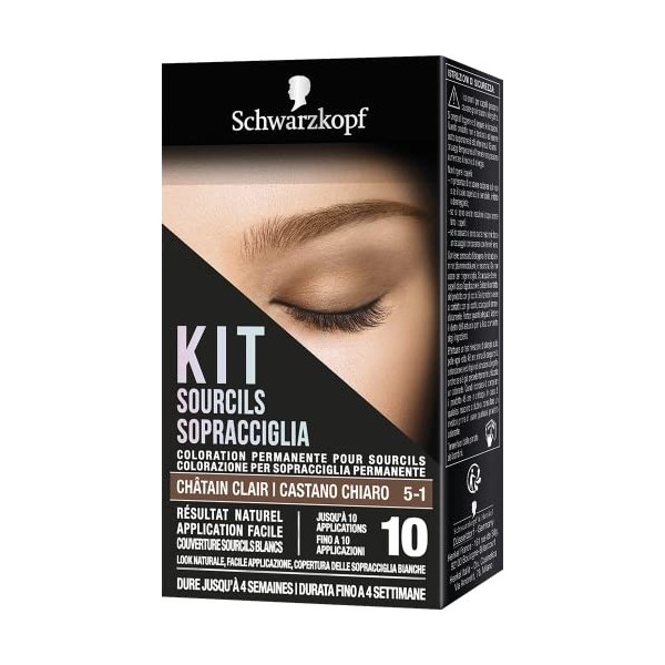 Schwarzkopf - Kit Sourcils - Coloration Permanentes Sourcils - Résultat Naturel - Longue Durée - Couverture Sourcils Blancs -