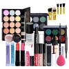 8 Pièces Ensemble-cadeau de Maquillage Tout-en-un Kit de Démarrage Essentiel de Maquillage Ensemble de Maquillage avec Fard à