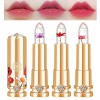 3 pièces Crystal Flower Jelly Lip Stick Set, rouge à lèvres floral clair, Magic Temperature Color Changing Lip Gloss Long Las