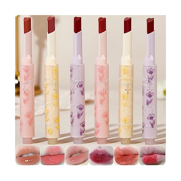 Sitovely 6 Pcs Sweet Heart Ensemble de rouge à lèvres Jelly, Hydratine Baume à Lèvres Brillant à Lèvres, Hydratin Lip Stain L