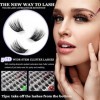 Extension Cils Kit, Missicee DIY Extensions de Cils 144 Pcs D Curl 56D 9-16mm Wide-Stem Faux Cils Individuel Cluster Réutilis