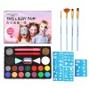 Halloween Peinture corporelle, FantasyDay Palette de Maquillage Enfants Adulte avec Paillettes, Pochoirs, Pinceaux - Peinture