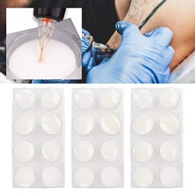 24pcs Capuchons de Tasse de Tatouage, Tasse de Nettoyage de Tête Daiguille en Mousse de Tatouage Jetable avec Doublure en ép