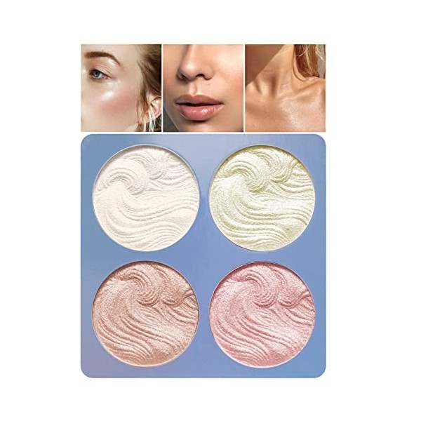 Boobeen Maquillage Highlighter Palette Highlighter Poudre Shimmer Highlighter Illuminateur de maquillage pour le visage Palet