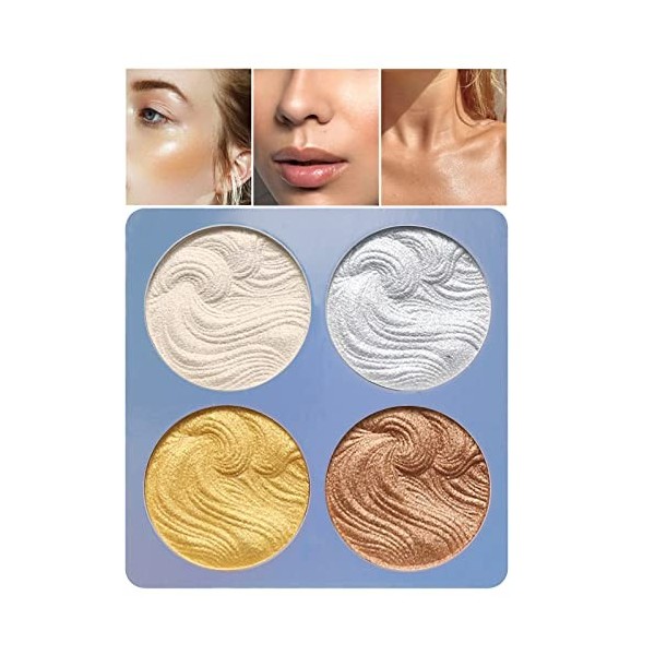 Boobeen Maquillage Highlighter Palette Highlighter Poudre Shimmer Highlighter Illuminateur de maquillage pour le visage Palet