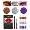 KYDA 3 couleurs Glitter Lip Kit, Diamond Metallic Glitter Lipstick Poudre pour cosmétique à lèvres, Glitter Lips Makeup with 