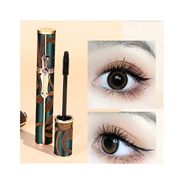 WXJ Mascara, Ventilateur en Plumes de Paon, Maquillage oculaire imperméable épais, Preuve de Sueur, Non-Tache, Mince, courbur