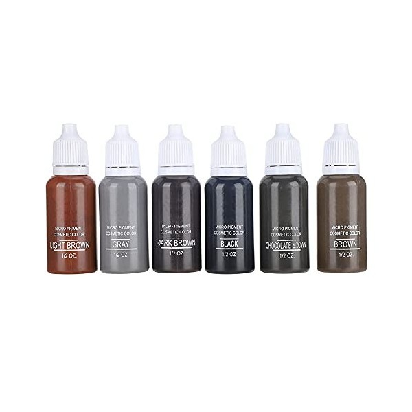 Encre Maquillage Permanent,Microblading Colori 6 Pcs Boîte Semi Permanent Tatouage Pigment Plante Extrait Beauté Maquillage E