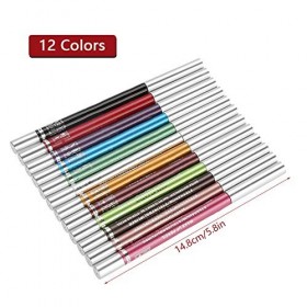 Eyeliner Coloré, Ensemble de Crayons pour les Yeux 12 Couleurs, Maquillage Imperméable Hautement Pigmenté Longue Durée, Crayo