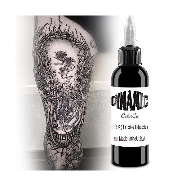 UMIKAkitchen Encre de tatouage noire – Maquillage permanent dynamique pour doublure et ombrage de tatouage 120 ml 