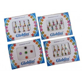 Bindi Lot de 12 paquets dautocollants colorés pour le front et le visage