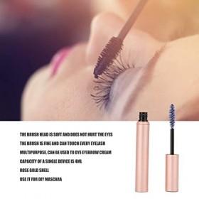 Tube de Mascara Vide de 5 Pièces avec Baguette à Cils, Bouteille de Contenant de Crème pour Cils en Métal de 4 Ml avec Boucho
