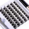 Faux Cils 45 PCS Faux Cils Naturels Individuels avec Colle Cheveux à Cheveux Faux Cils DIY Bande Fine Cils Plus Doux Faux Cil