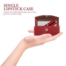 FOMIYES 2 Pièces en Cuir Rouge À Lèvres Étui Portable Rouge À Lèvres Sac Unique Porte-Rouge À Lèvres Voyage Rouge À Lèvres Or