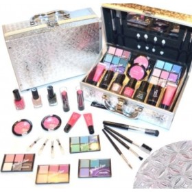 Belle trousse de maquillage pour cosmétiques ALU avec motif en relief Trousse de maquillage pour Cosmelux 42 pcs e941 