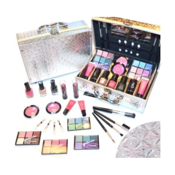 Belle trousse de maquillage pour cosmétiques ALU avec motif en relief Trousse de maquillage pour Cosmelux 42 pcs e941 