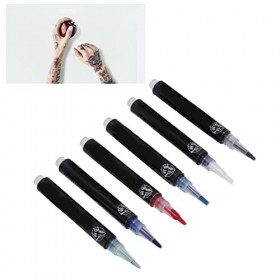 6 pièces stylos de tatouage temporaires marqueurs de tatouage temporaires marqueurs corporels ingrédients sûrs durables 6 sty