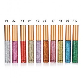 10 couleurs Glitter Diamond Eyeliner Liquid Shining Metallic Eye Eyeliner Liquid, Great Choice and Gift for Lady