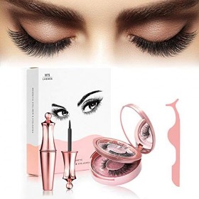 Fau Cils Magnétique, Eyeliner Magnetique, Magnetic Eyeliner Kit De Cils Magnétiques, Réutilisable 5 Aimants 3D Faux Cils, Pin