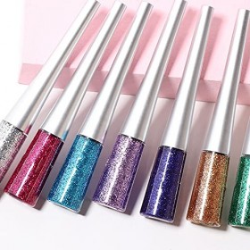Ouken Eye-Liner Coloré Eyeliner Coloré Éye-Liner 16 Couleurs Glitter Eye-Liner Imperméable Longue 16pcs