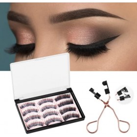 Faux Cils Magnetique Aimanté sans colle 3 paires Cils Magnetique Naturel 3d Waterproof Effet sans Eye-Liner Réutilisables, Fa