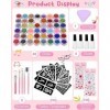 Kit Tatouage Paillettes Enfant Filles,Tatouage Enfant 48 Couleurs, 250 Pochoir Tatouage,5 Pinceaux,Non-toxique Kit Maquillage