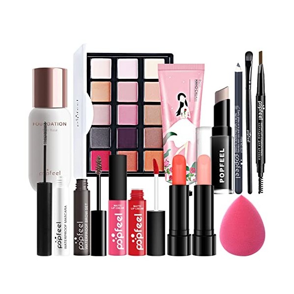 Palette de Maquillage Coffret Maquillage Ensemble-cadeau de Tout-en-un Kit de Démarrage de Maquillage avec Fard à paupières P