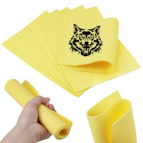 6 Pièces Peau Fausse Synthétique Tatouage Kit, 30x19cm Tête de Peau Pratique Skin Tatouage Double Face,3MM Tatouage Temporair