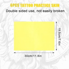 6 Pièces Peau Fausse Synthétique Tatouage Kit, 30x19cm Tête de Peau Pratique Skin Tatouage Double Face,3MM Tatouage Temporair