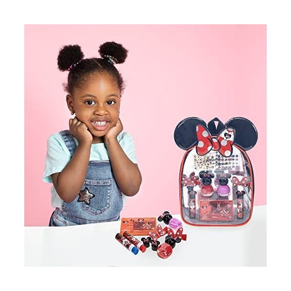 Disney Minnie Mouse - Townley Girl Ensemble de trousses de maquillage cosmétique comprenant un brillant à lèvres, un vernis à