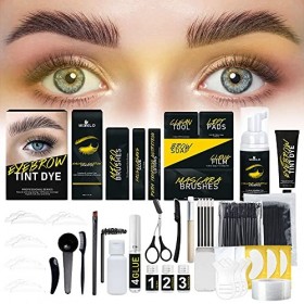 ZOLGINAH 3 en 1 Kit Rehaussement de Cils et Sourcils, Kit de Teinture des Sourcils,DIY Lash lift Kit Eyelash Perm Dye Kit Soa