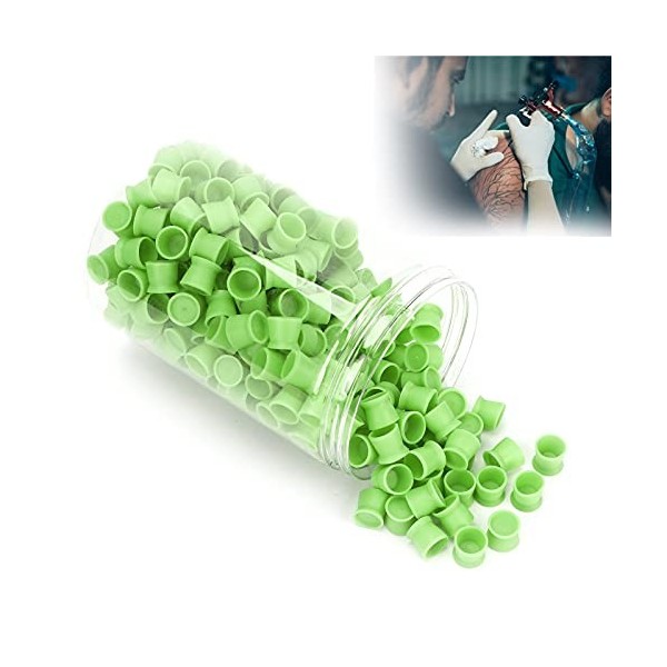 Accessoires de Tatouage 300 Pièces Encre de Tatouage Pient Cup Jetable Silicone Sourcil Lèvre Yeux Tatouage Pient Cupgreen Pi