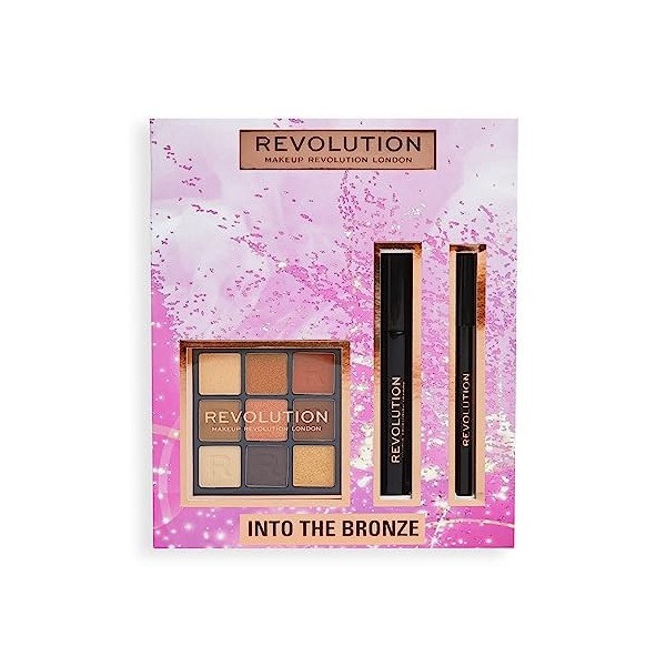 Ensemble Cadeau "Into The Bronze Eye" de Revolution, Eyeliner, Mascara & Palette pour les Yeux Inclus