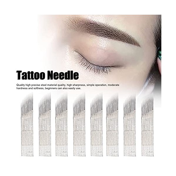 Aiguilles de Microblading 50 Pièces Lames de Tatouage de Sourcil Semi-permanentes Jetables Aiguilles de Tatouage de Stylo de 