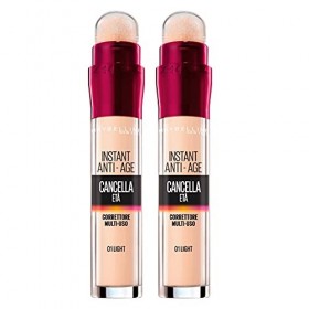 Maybelline New York Anti-Cernes Liquide Anti-Âge aux Baies de Goji et Haloxyl, Couvre les Cernes et les Petites Rides, Lot de