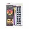 KISS imPRESS Kit de faux cils à presser, à pointes, noir, pas de colle nécessaire, sans tracas, bande invisible, naturel, 24 