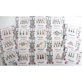 12 Combo Bindi Packs All in One- Multicolored Face Jewels Bindi Stickers Indian Forehead Tika