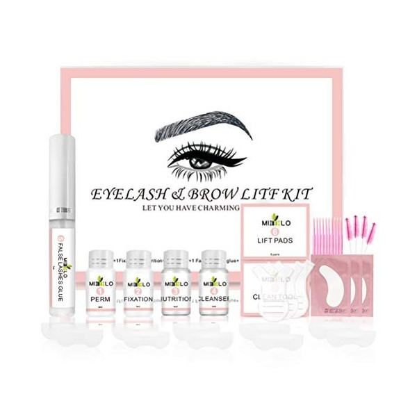 Kit Rehaussement De Cils Sourcils 2 En 1 Kit Cils Extension De Cils Professionnel Lash Lift Kit Eyelash Perm Kit Semi-permane